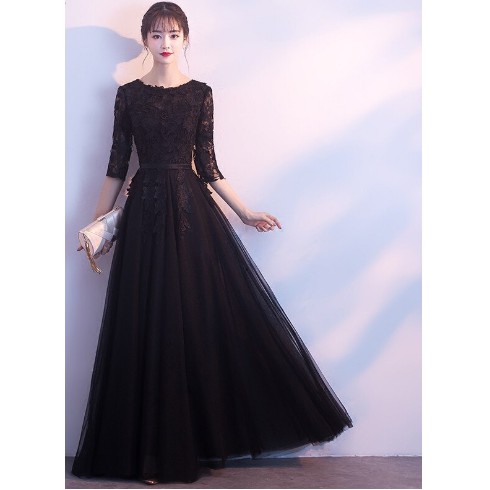 shopee evening dress Rosalia Islamic Evening Dress Navy Blue / 40