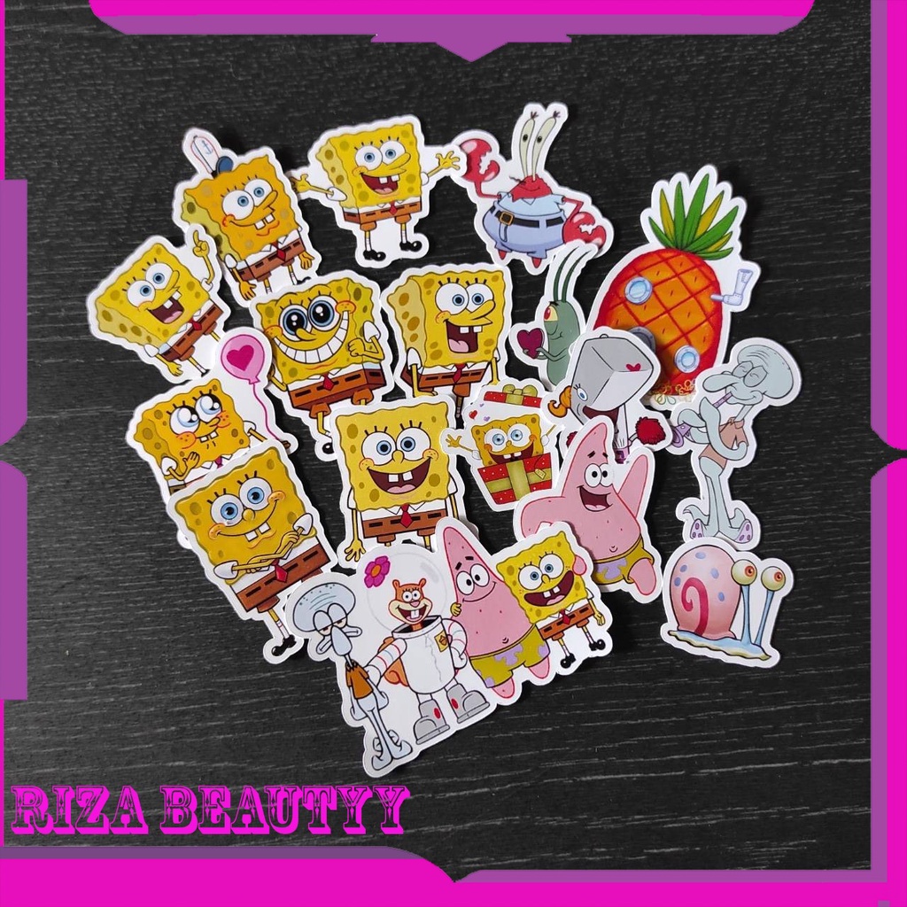 Jual 17pcs Stiker Spongebob Stiker Kertas Karakter Spongebo Sticker ...