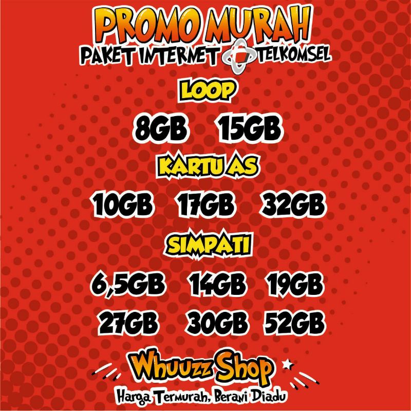 Jual PROMO MURAH KUOTA TELKOMSEL PAKET DATA INTERNET TELKOMSEL SIMPATI ...