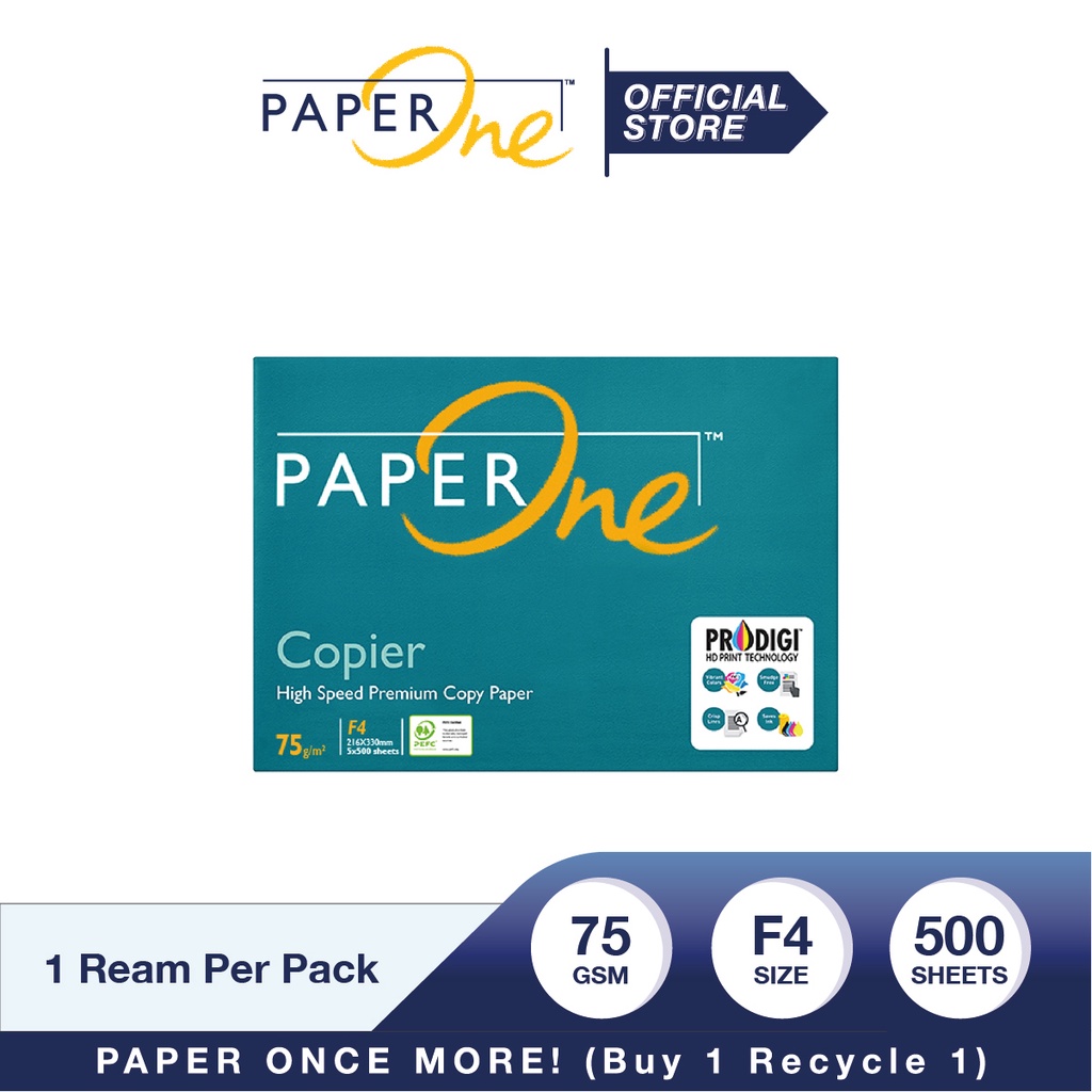 PaperOne Kertas F4 75gr Copier 1 Rim (500 lembar) Kertas HVS F4 Kertas Fotocopy (4)