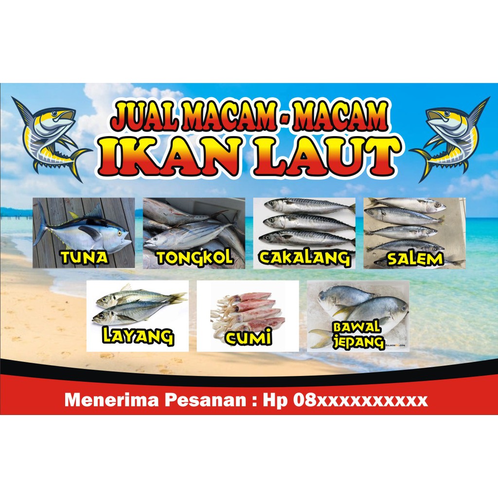 Jual Spanduk jual ikan segar | Spanduk Jual Ikan Laut Isi Bisa Request