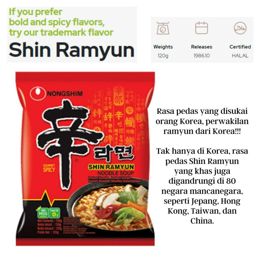 Jual NONGSHIM SHIN RAMYUN SAMYANG MIE INSTAN KOREA PEDAS KUAH GORENG ...