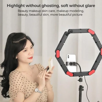 V8 Led Foldable Ring Light Selfie Make Up 6 Lampu