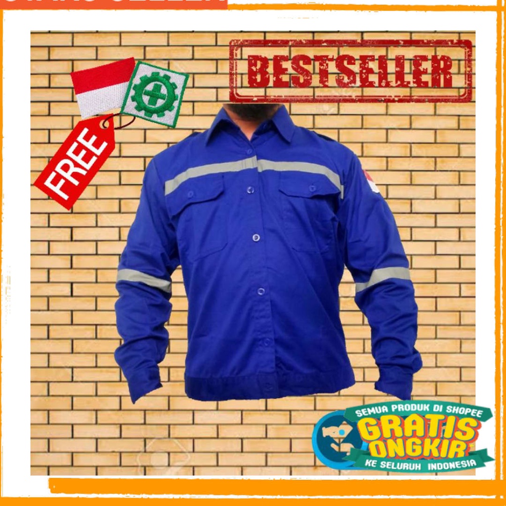 Jual Seragam Pekerja Baju Safety Lengan Panjang Seragam Kerja