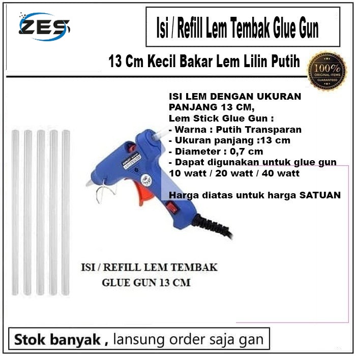 Jual Lm13 Isi Refil Lem Tembak Glue Gun 13 Cm Kecil Lilin Glue Gun