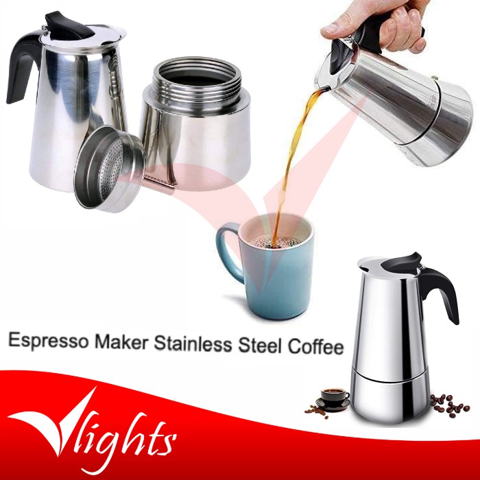 Jual Alat Pembuat Kopi Espresso Coffee Maker Stainless Shopee Indonesia