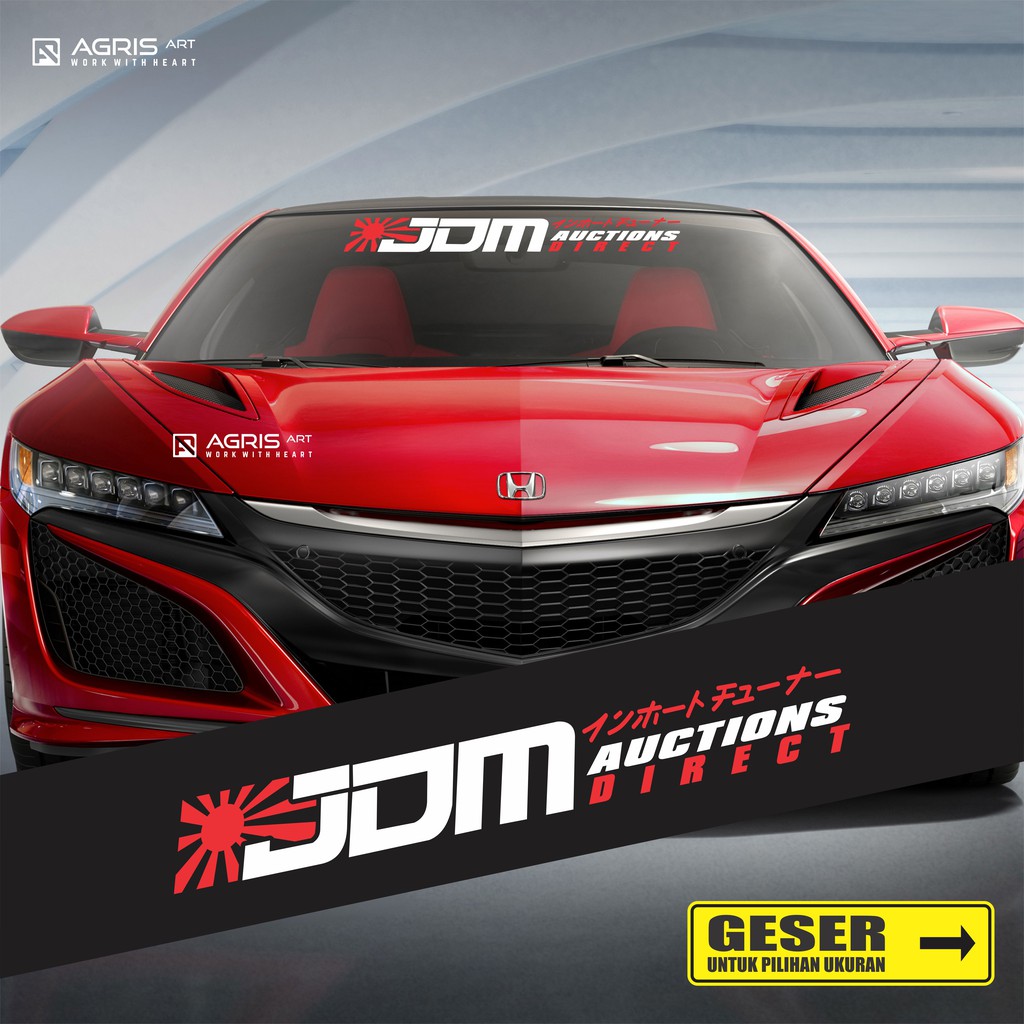 Jual cutting sticker stiker kaca depan mobil JDM auction direct ...