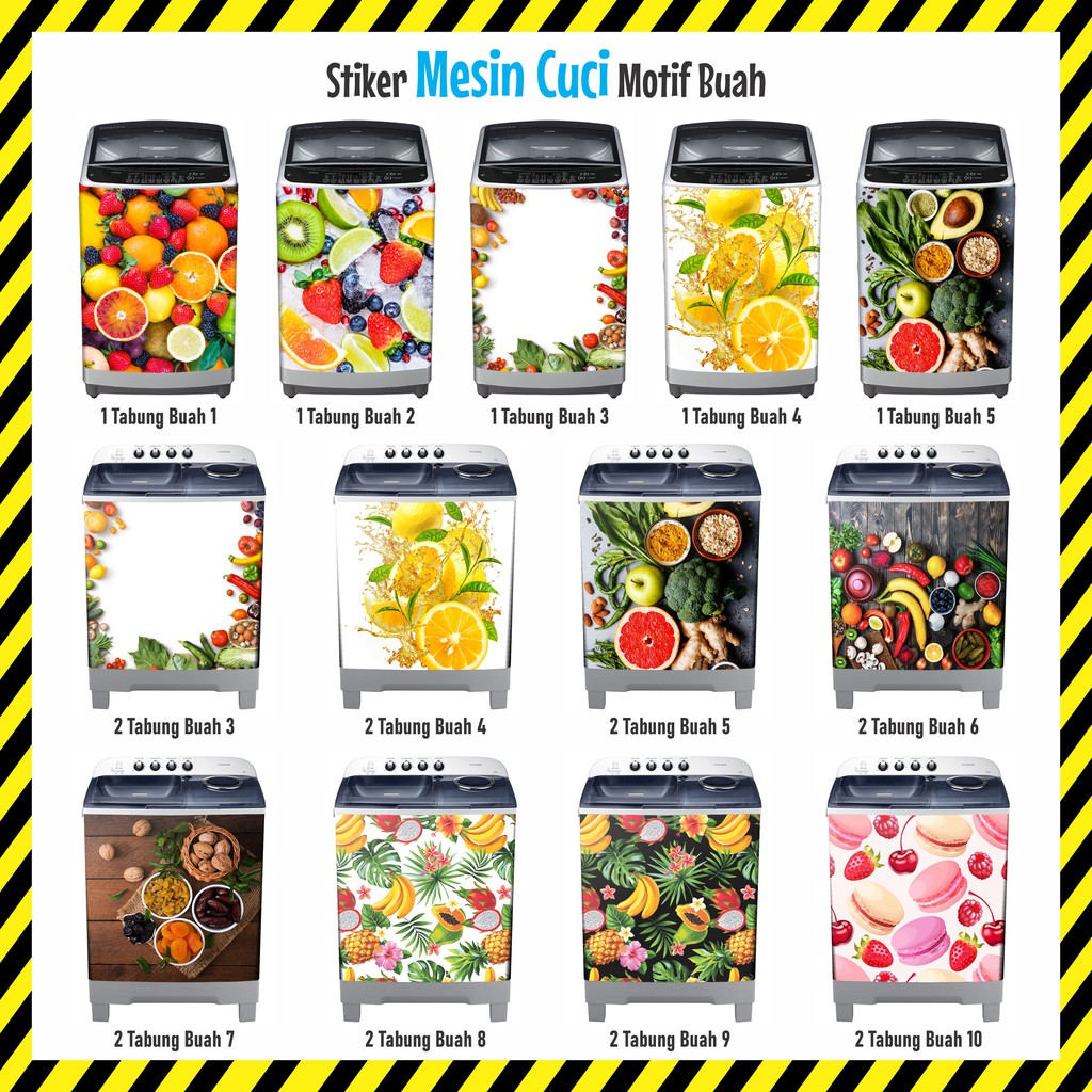 Jual STIKER Mesin Cuci 1 Tabung dan STICKER Mesin Cuci 2 Tabung Motif ...