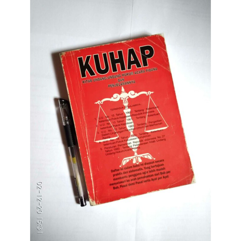 Jual ORIGINAL - Kitab Undang Undang Hukum Acara Pidana (KUHAP) Dan ...