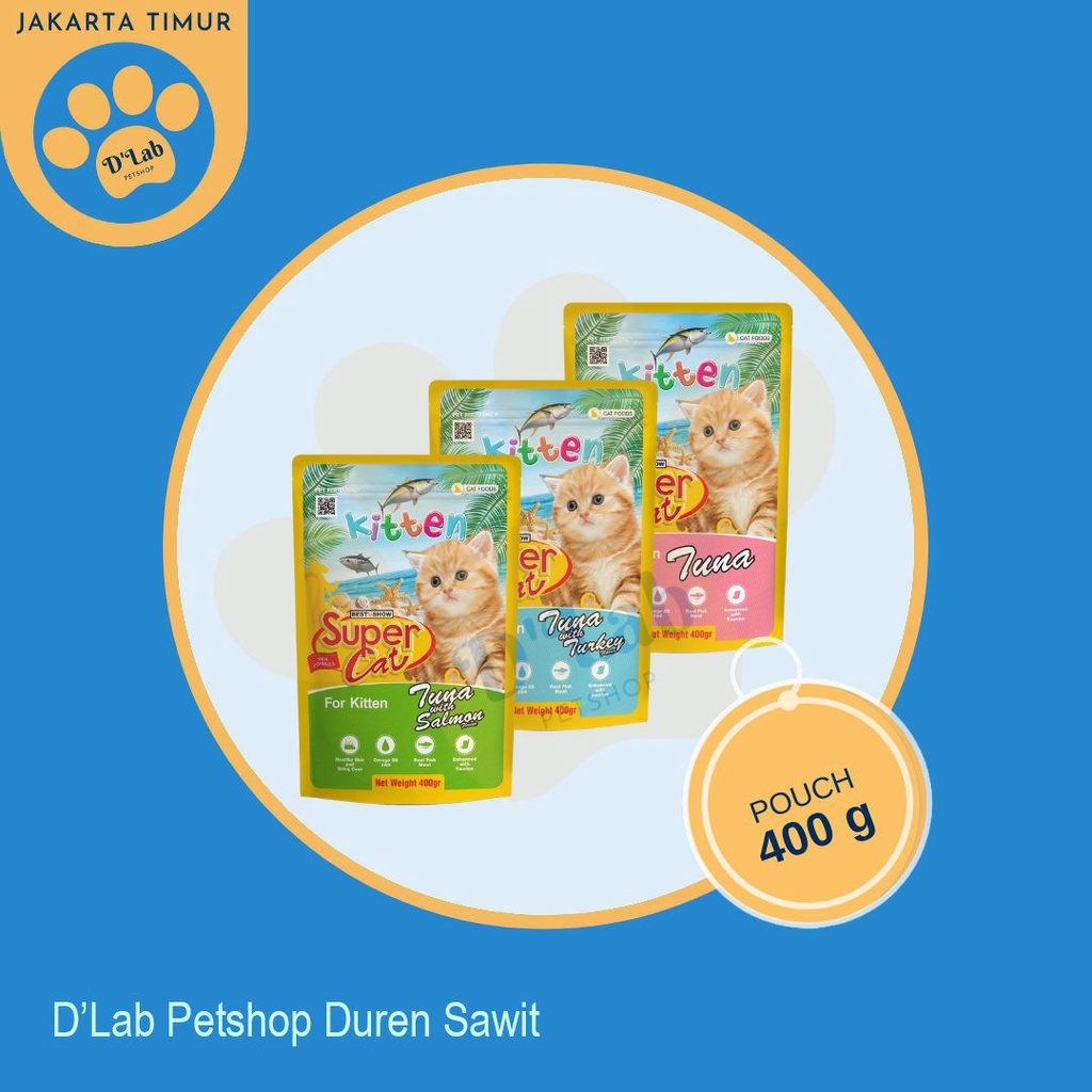 Jual Supercat POUCH 400g KITTEN wet food (bukan kaleng) 400 g Shopee
