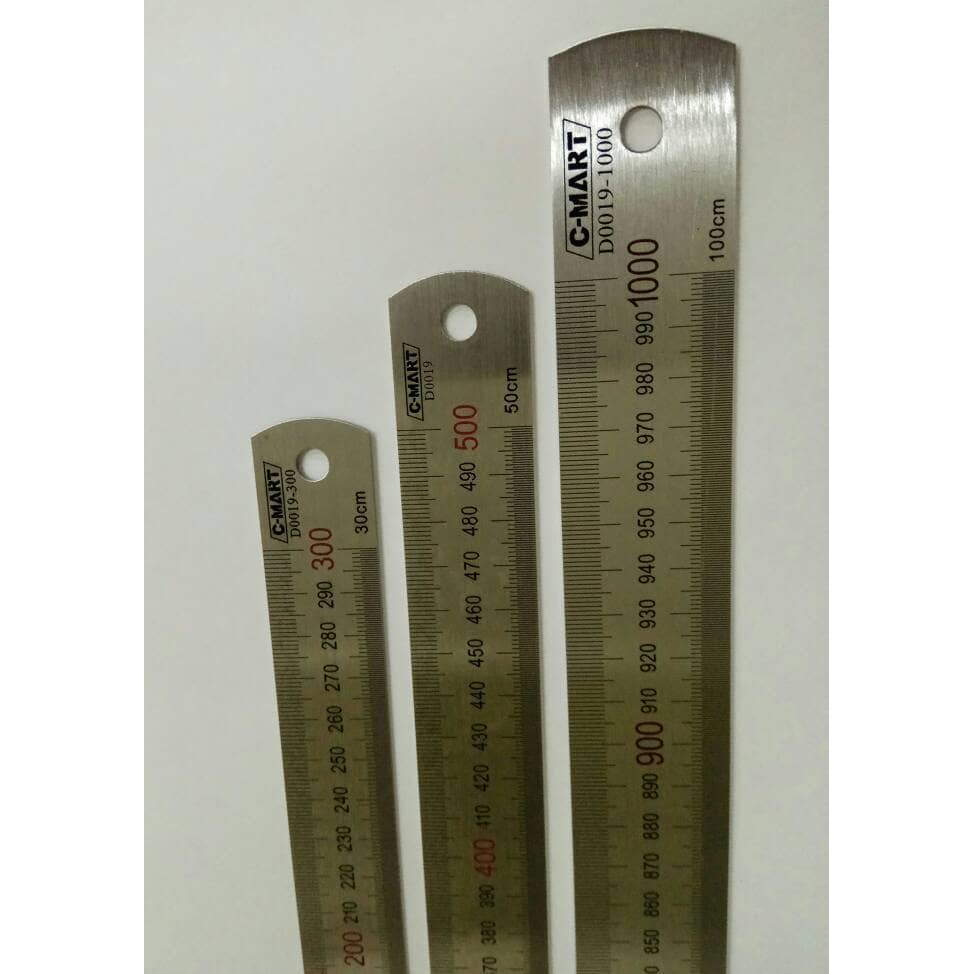 Jual Ruler Stainless 100 Cm C Mart - Penggaris Besi Stainless 1 Meter ...