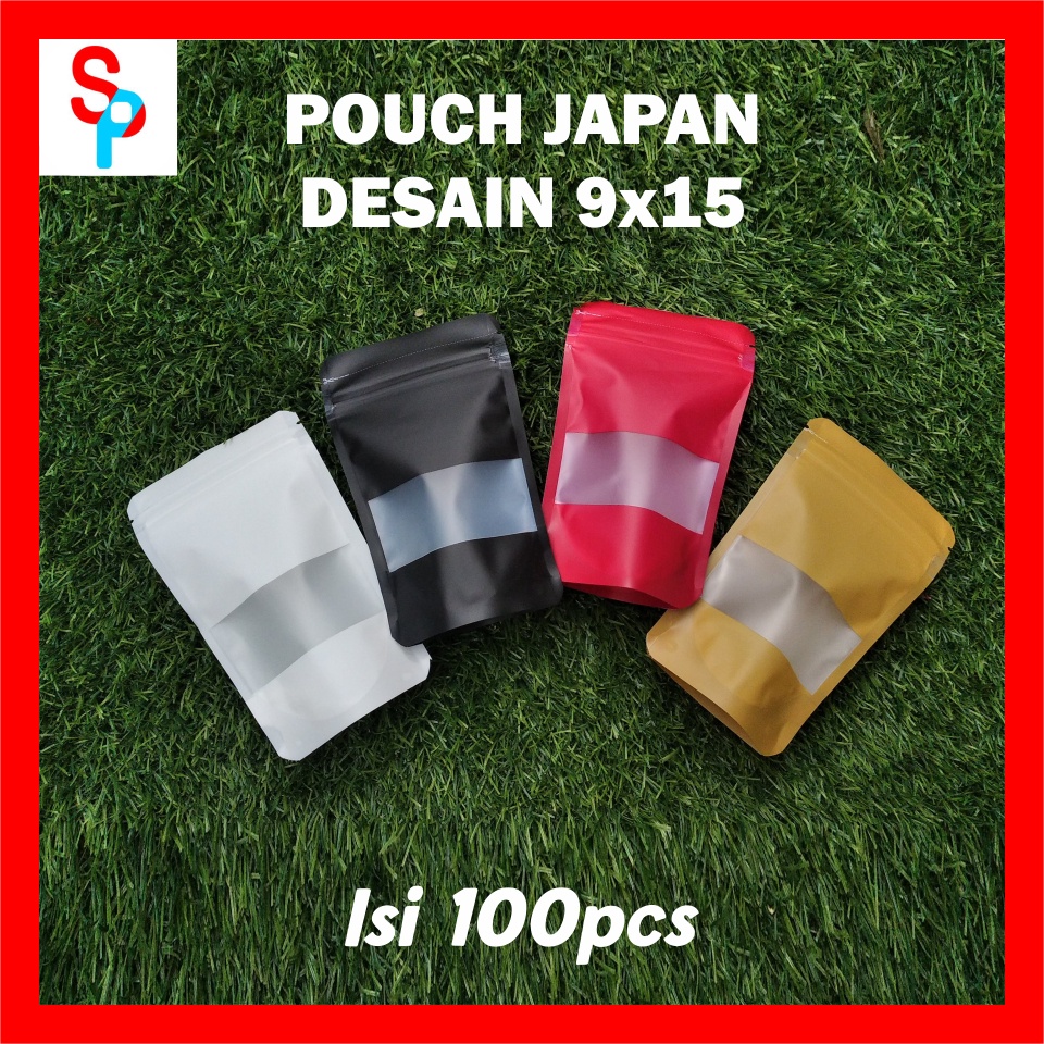 Jual 100pcs Standing Pouch Window Japan Design/ Plastik klip 9x15 ...