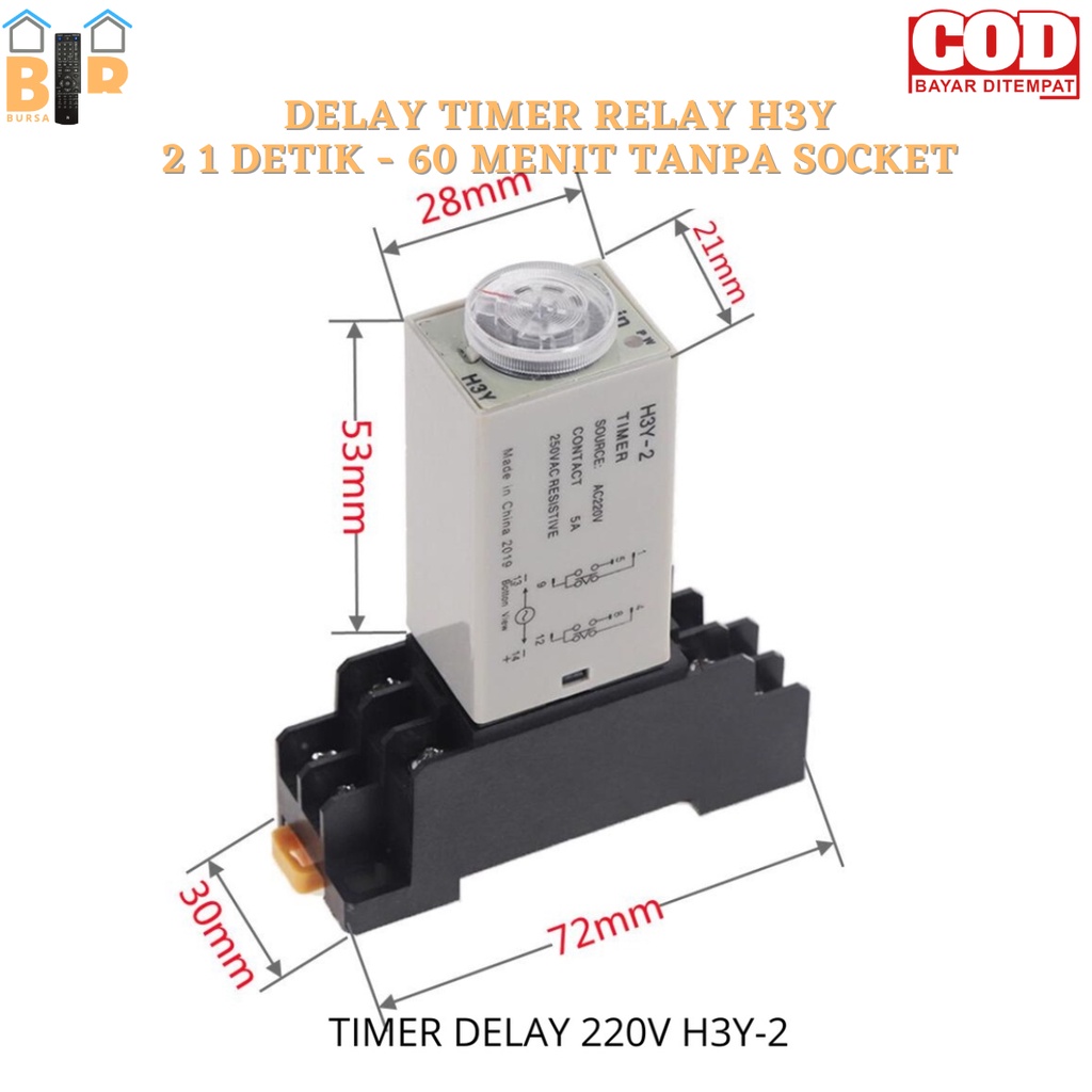 Jual Delay Timer RELAY H3Y-2 1 DETIK - 60 MENIT TANPA SOCKET | Shopee ...