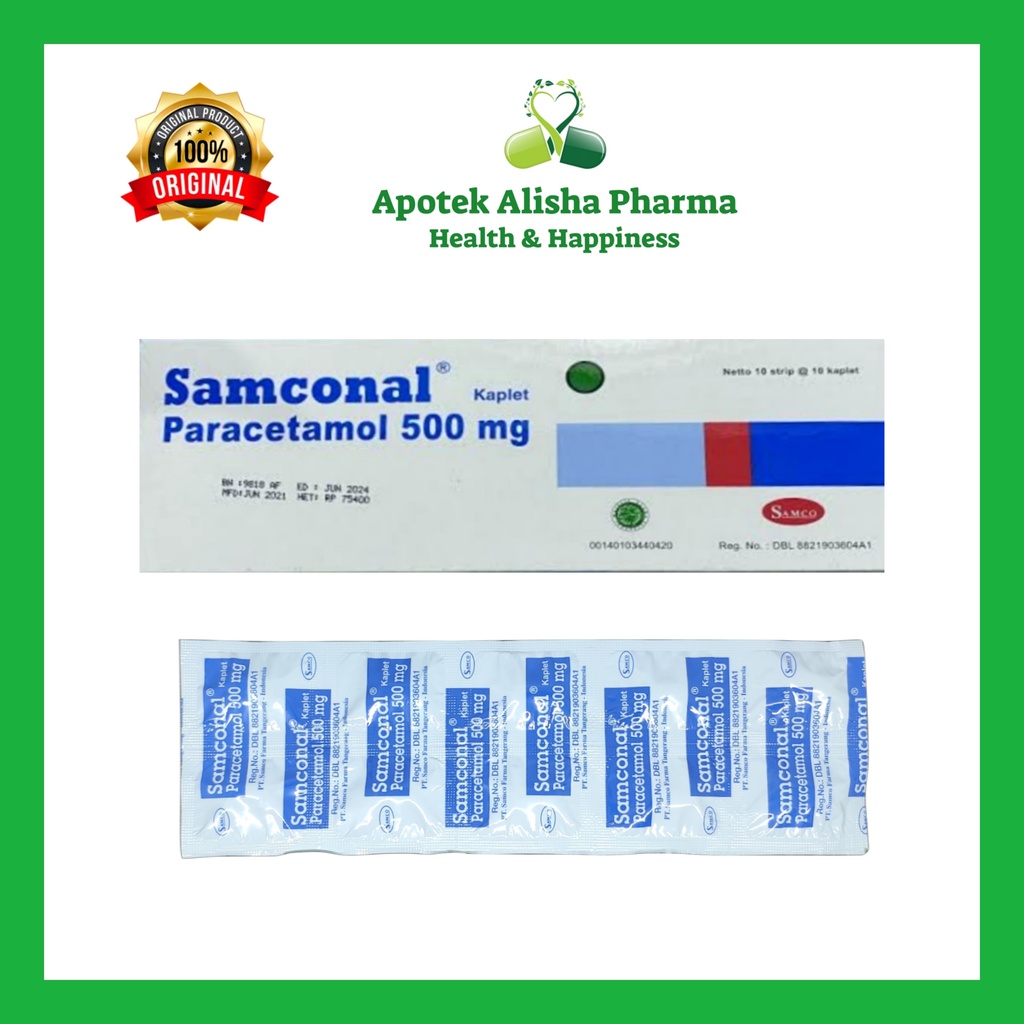Jual Samconal Tablet - Samkonal Parasetamol Obat Panas Demam & Pereda ...