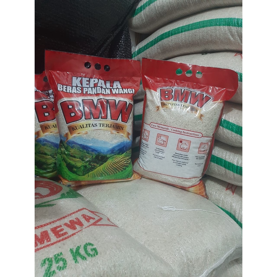 Jual beras bmw kemasan premium netto 5kg bersih puleun nikmat | Shopee ...