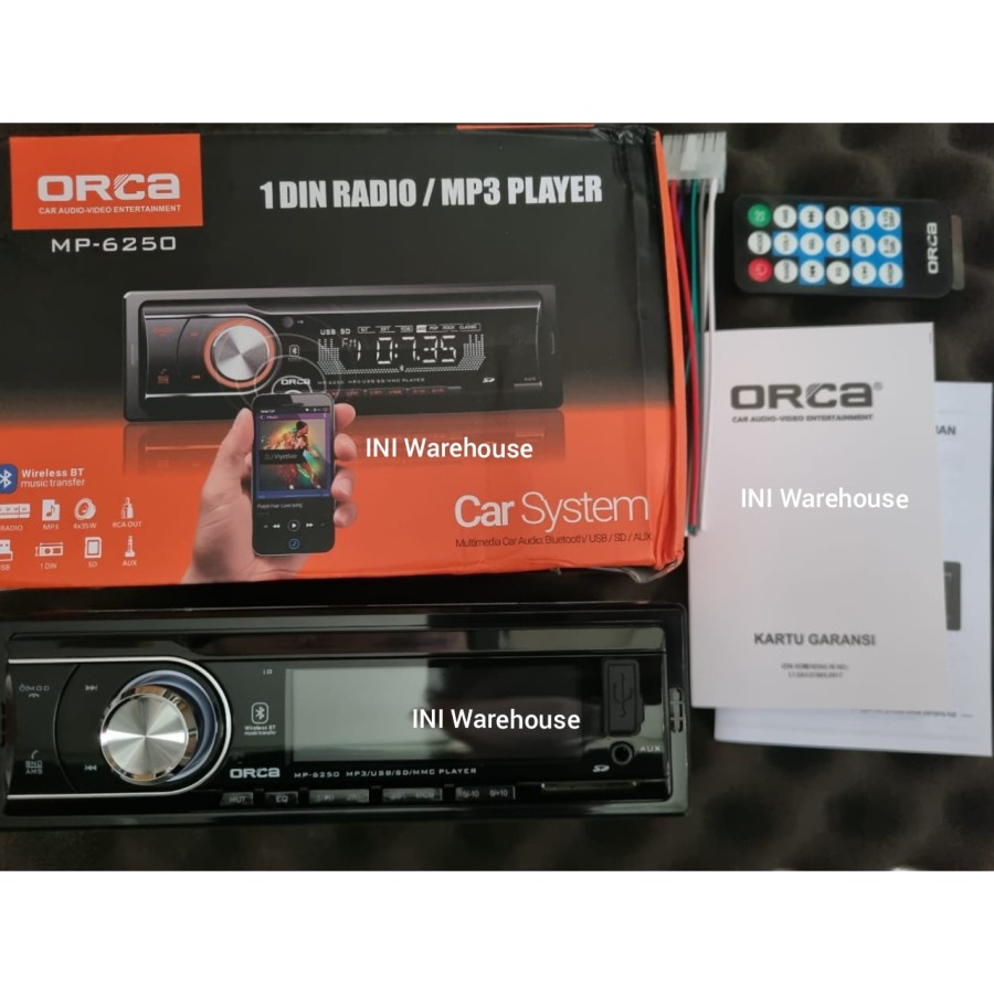 Jual Orca MP6250 MP-6250 - Head Unit Tape Mobil Single 1 Din USB ...