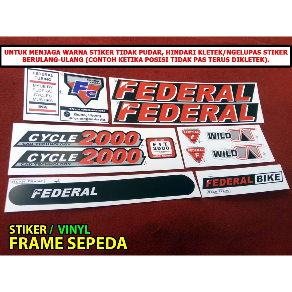 Jual Stiker vinyl Sepeda Federal Wild Cat | Shopee Indonesia