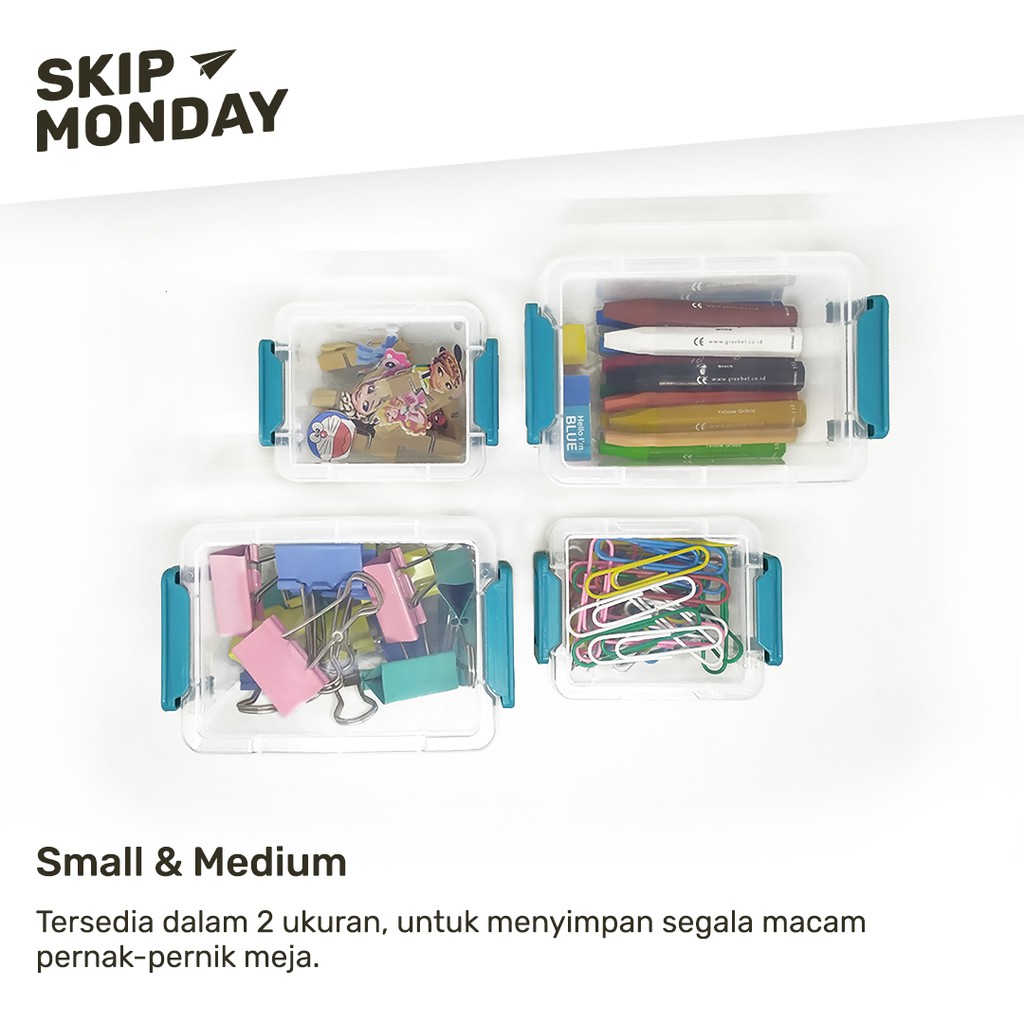 Jual Skip Monday Mini Plastic Desk Organizer Box Container kotak ...