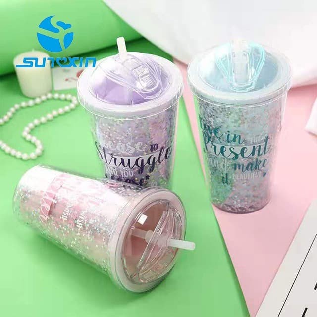 Jual Sx Sby Glitter Tumbler Gelas Botol Minum Air Sedotan 450ml Shopee Indonesia 2658