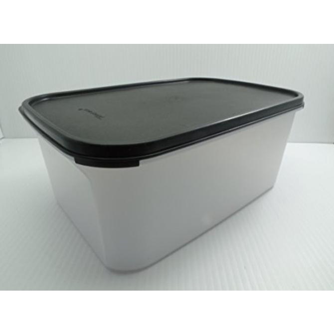 Tupperware Rectangular Modular Mate #2 Container - 18 Cup/4.3L Sheer With Black Seal, Airtight Food Storage