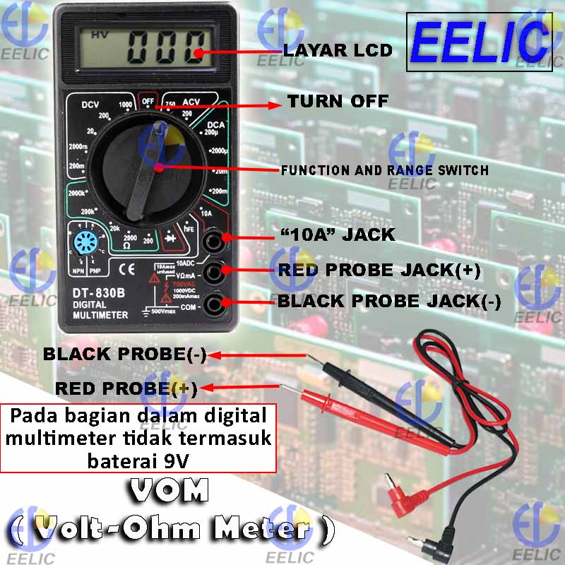 Jual EELIC DTC-830B Digital multimeter avometer volt ohm meter dengan ...
