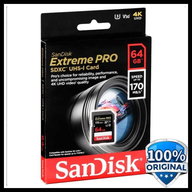 Jual Sandisk Extreme Pro Sdxc Card Uhs-I U3 V30 Class 10 (170Mb/S ...