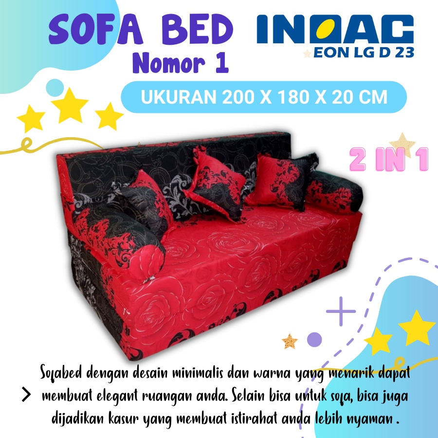 Jual SOFA BED INOAC NO 1 Ukuran 200X180X20 Garansi 10 Tahun Sofabed