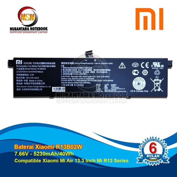 Jual Baterai Original Notebook Xiaomi Mi Air 13.3 Inch R13 R13B01W