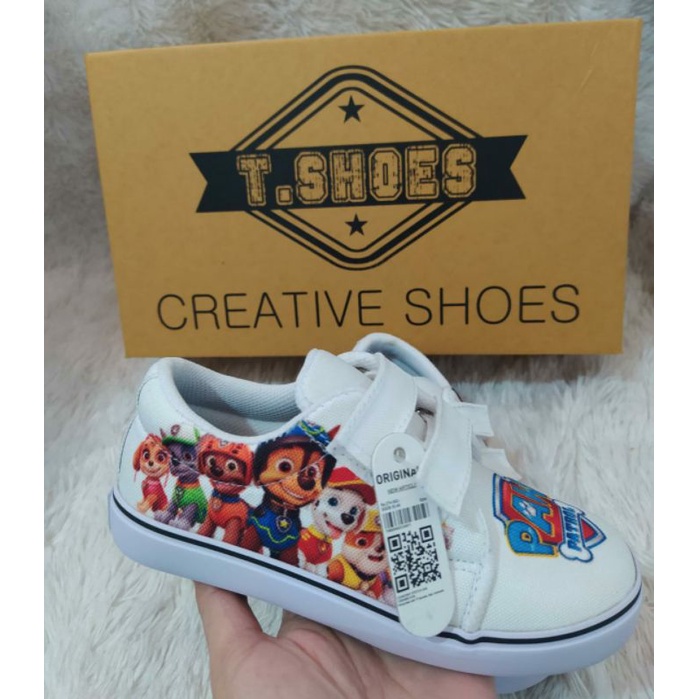 TERBARU!!!SEPATU ANAK KARAKTER PAW PATROL PUTIH FREE CETAK NAMA TERLARIS  DAN TERMURAH/FASHION KIDS/TREND/VIRAL
