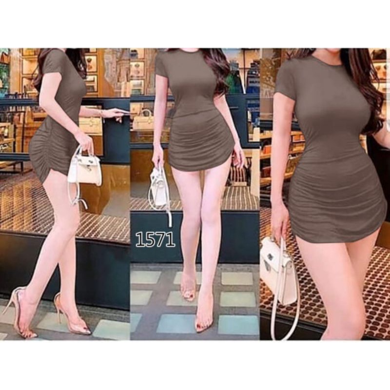 Jual 1571 Dress Koreadress Sexigaun Sexibaju Sexidress Mini Seximini Dress Sexydress Scuba 7828