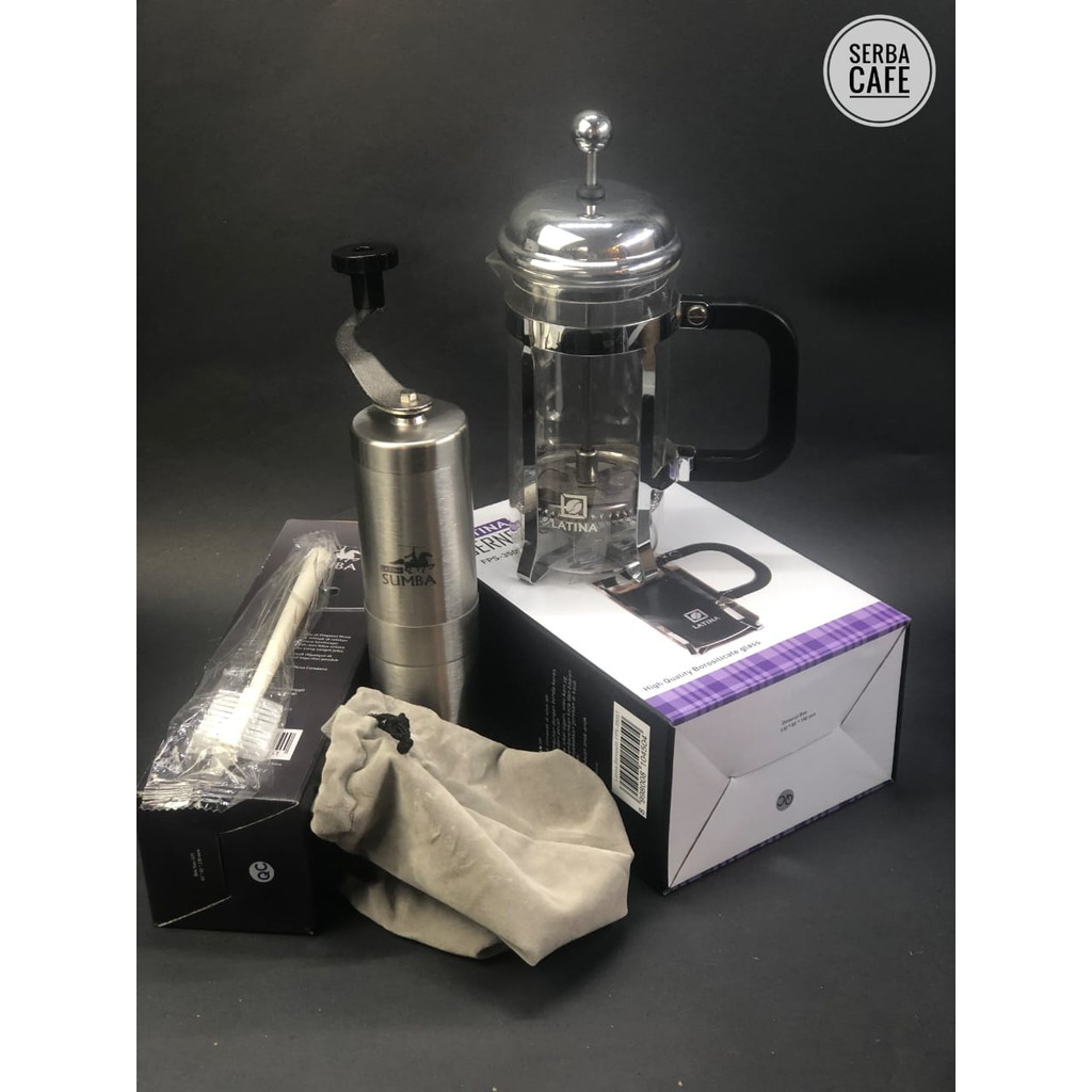 Jual Paket French Press + Grinder (ORIGINAL) Shopee Indonesia