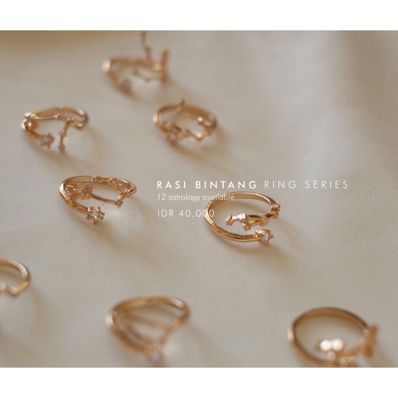 Jual Ark.co - Rasi Bintang ring / cincin permata rhinestones zodiac ...