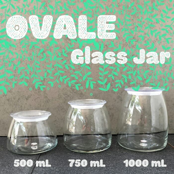 Jual OVALE Glass Jar 1000 mL 1 Liter Toples Kaca Kedap Udara Jar