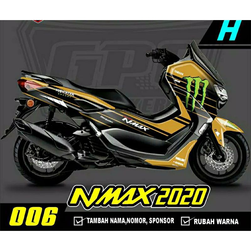 Jual sticker new nmax full body decal monster energi gold | Shopee ...