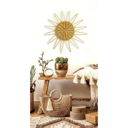 Jual hiasan dinding rotan model bunga diameter 50 cm/dekorasi rotan ...