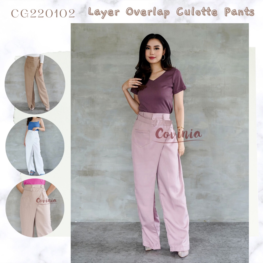 Jual Layer Overlap Culottes Pants Cullote Celana Panjang Kulot Bahan ...