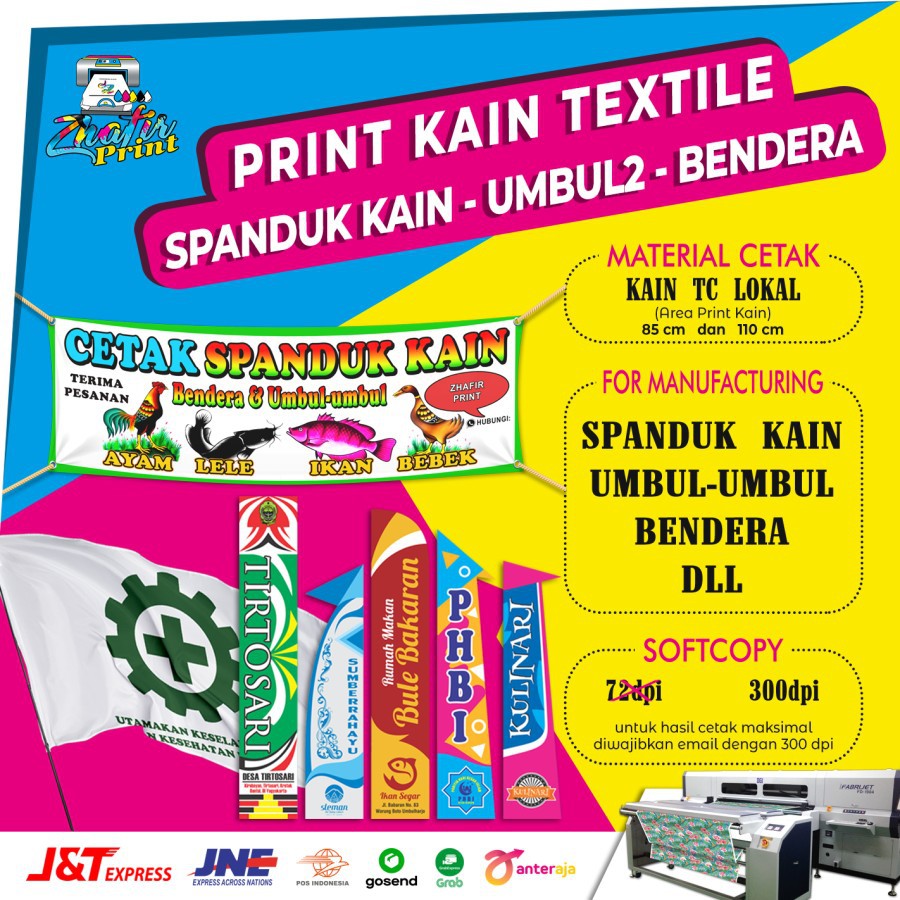 Jual Cetak Spanduk Kain Satin Satuan /Bendera /Umbul2 /Pecel Lele ...