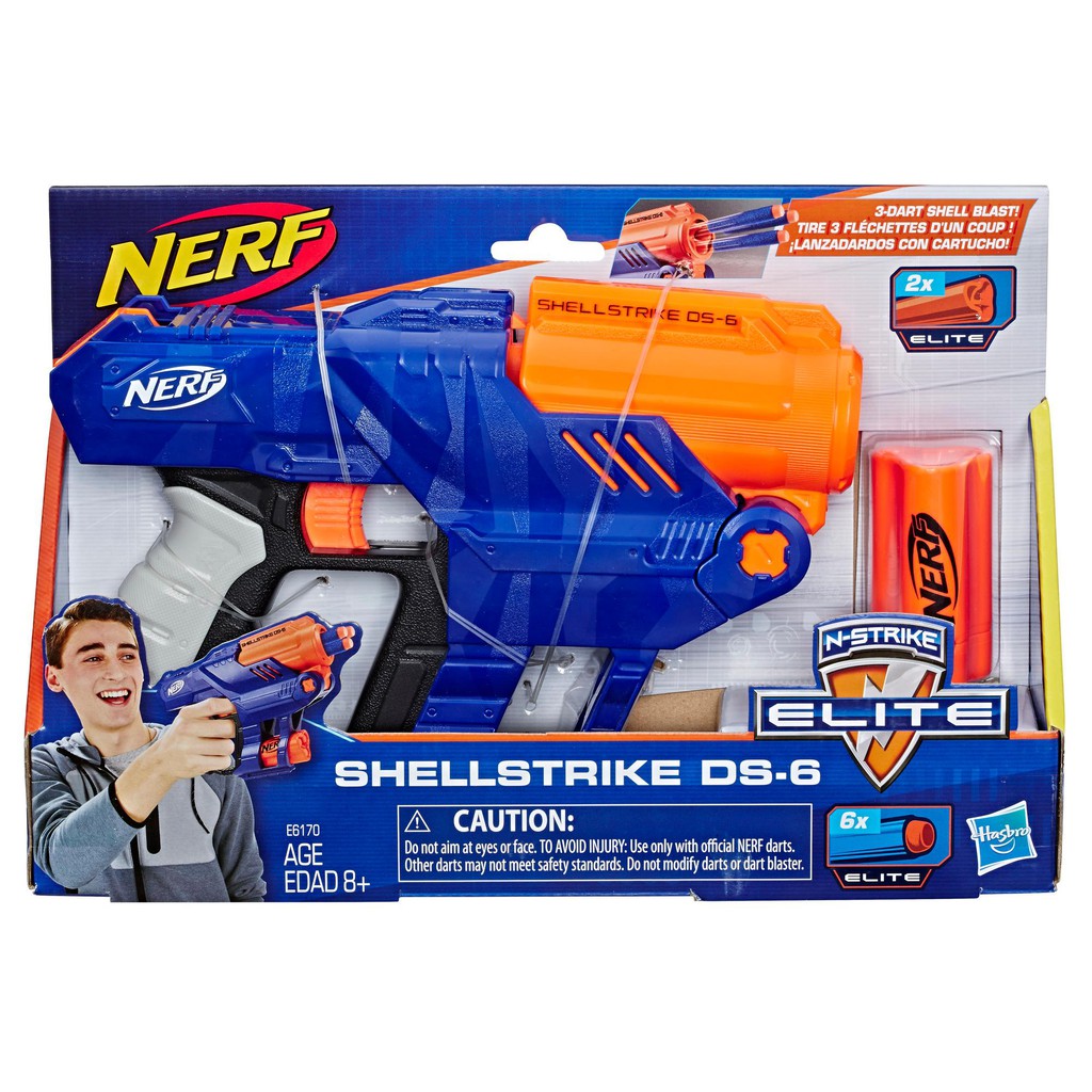 Jual Nerf Elite Shellstrike DS-6 Blaster | Shopee Indonesia