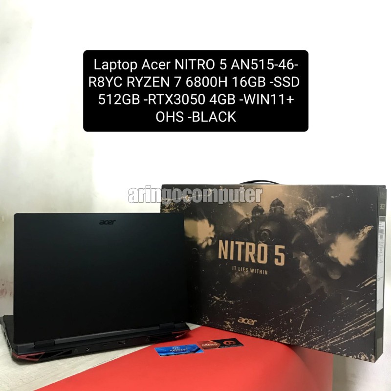 Jual Laptop Acer Nitro 5 An515 46 R8yc Ryzen 7 6800h 16gb Ssd 512gb Rtx3050 4gb Win11ohs 0202