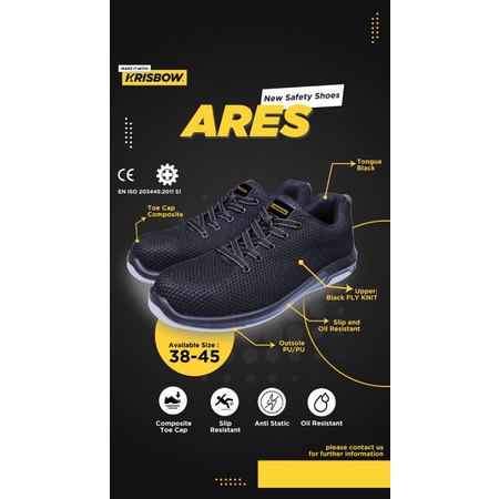 Jual Sepatu safety shoes KRISBOW ARES original | Shopee Indonesia
