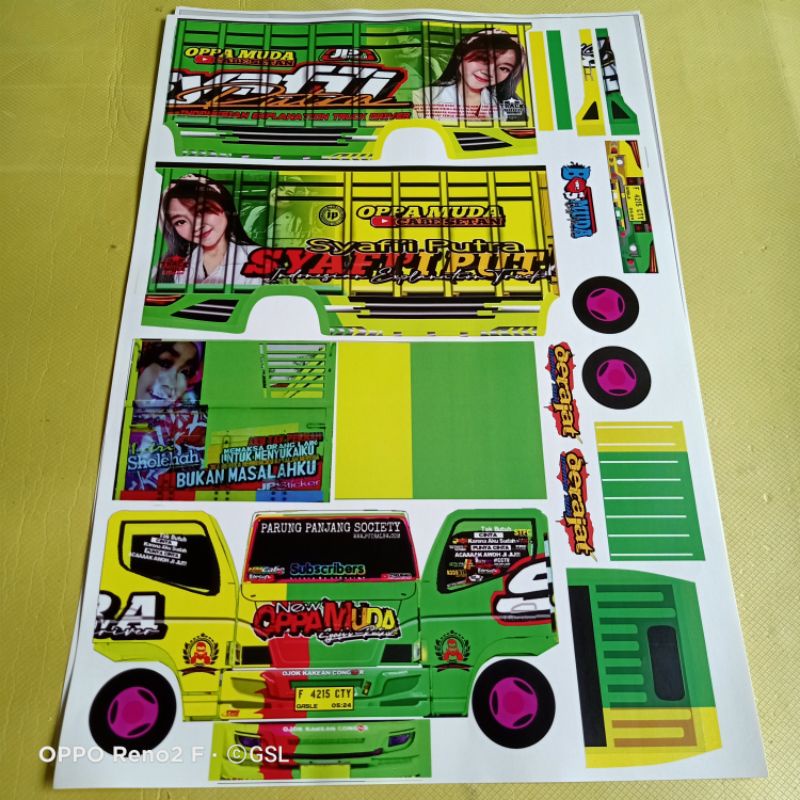 Jual stiker pola mobilan truk oleng/oppa muda | Shopee Indonesia