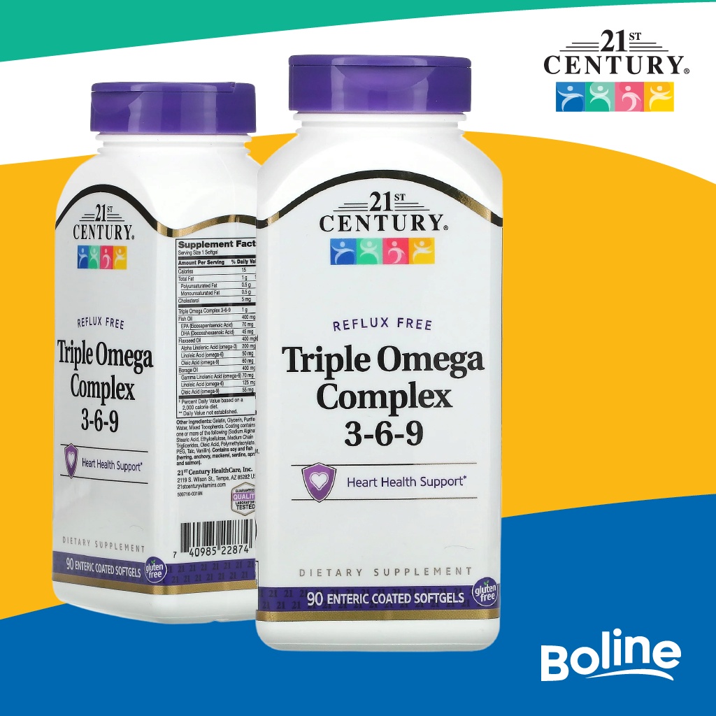 Jual 21st Century Triple Omega Complex 369 Heart Health Support 90 Softgels Shopee Indonesia