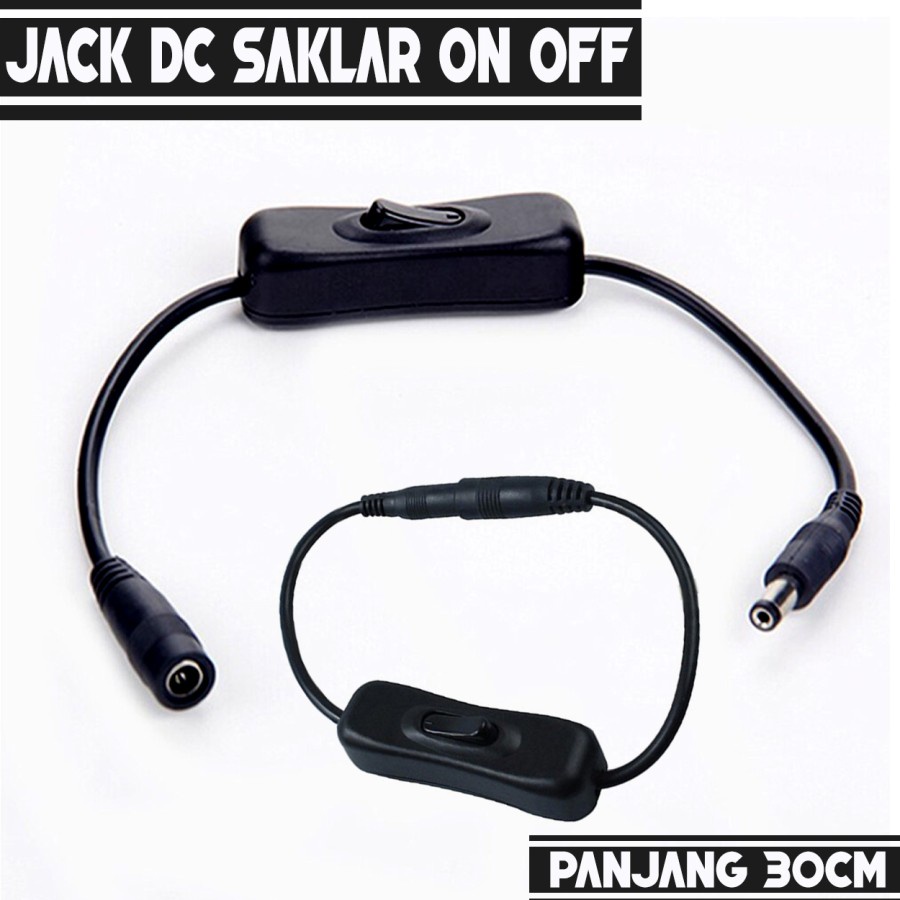 Jual Kabel jack DC konektor male female 5.5mm dengan saklar ON OFF ...