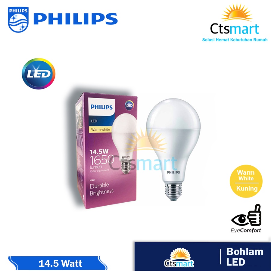 Jual Lampu LED Philips 14.5 Watt Kuning/Warm White (14.5 W 14.5Watt 14 ...