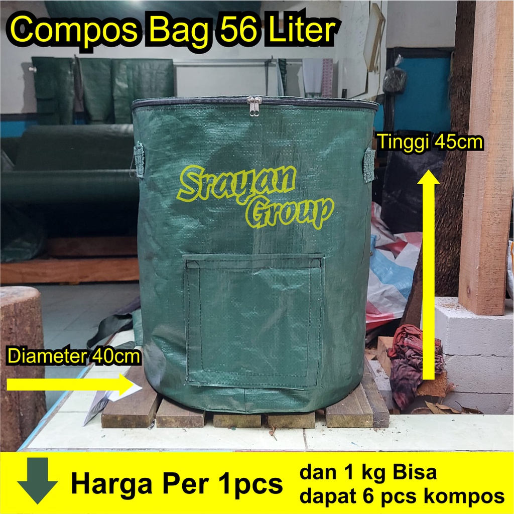 Jual Compost Bag 50 Liter Tas Kompos Olah Limbah Bahan 140Gsm Tebal