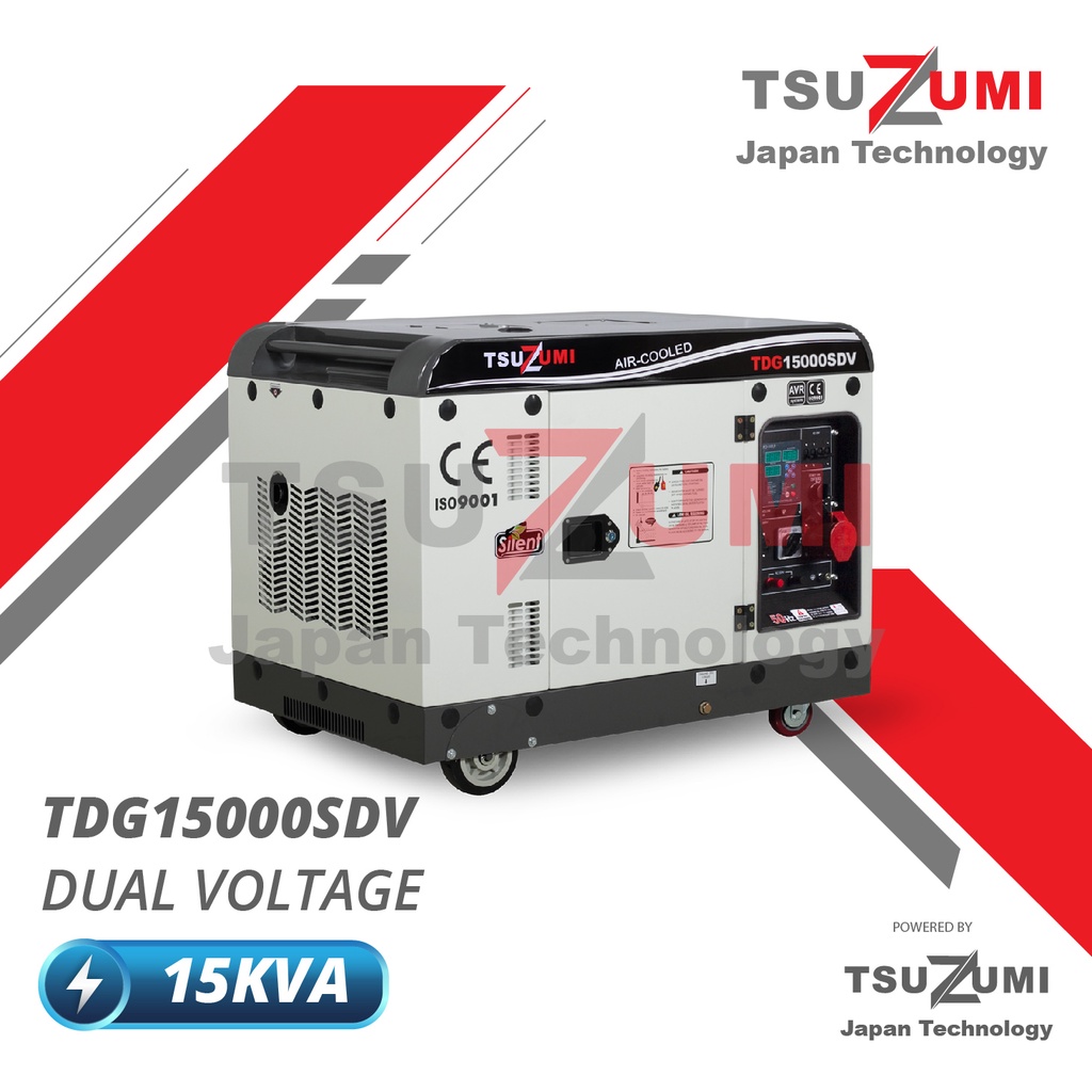 Jual Genset 15 Kva 3 Phase 1phase Dual Voltage TSUZUMI TDG 15000 SDV ...