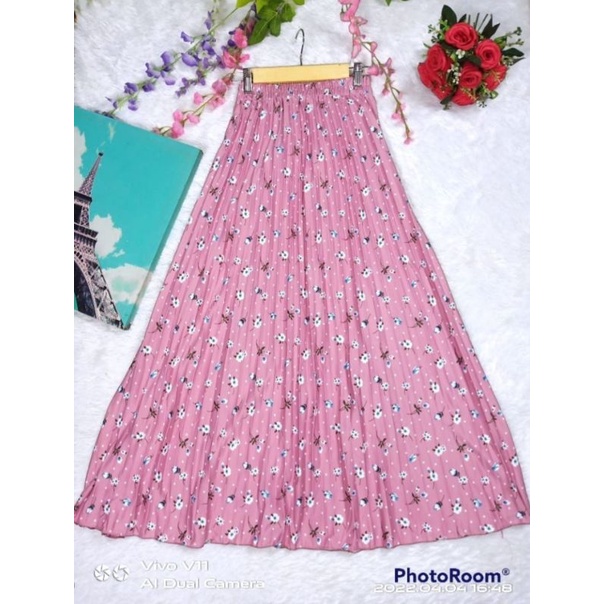 Jual Gs Rok Plisket Tulip Bintik Premiumrok Plisket Panjangmaxy Skirtrok Pilsket Motif Bunga 6270