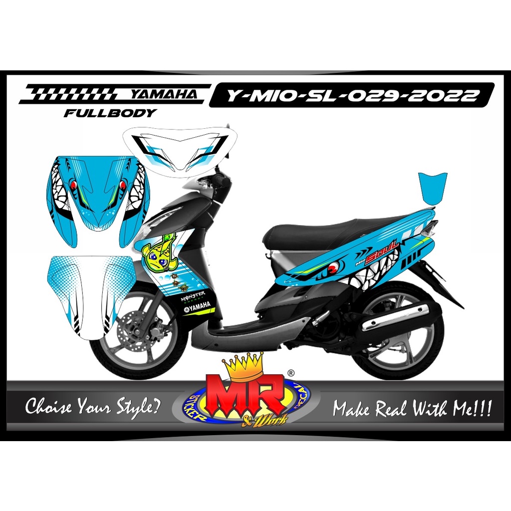 Jual Stiker Custom Decal Motor Yamaha Mio Soul FullBody Desain Suka