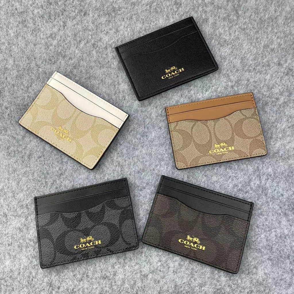 Jual COACH Leather 58110 Card Holder Card Wallet 5 Classic Colors