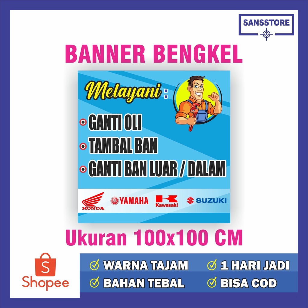 Jual BANNER BENGKEL SPANDUK TAMBAL BAN | Shopee Indonesia